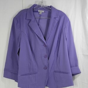Dressbarn Lavender Blazer with Button Detail